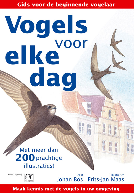 De cover van 'Vogels voor elke dag' van auteur Johan Bos en illustrator Ftis-Jan Maas.